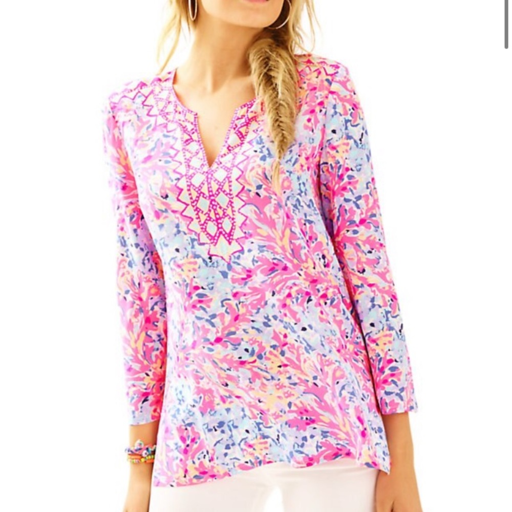 NWT Coco Coral Crab print Lilly Pulitzer top